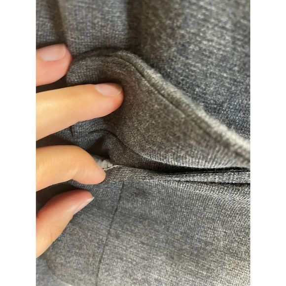 Tory Burch Gray & Black Wool Blend Blazer with Faux Leather Collar - Picture 6 of 7